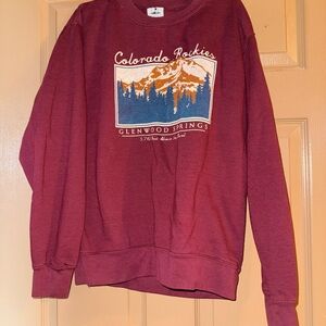 Prairie Mountain Burgundy T Shirt Small Colorado Rockies Glenwood Springs